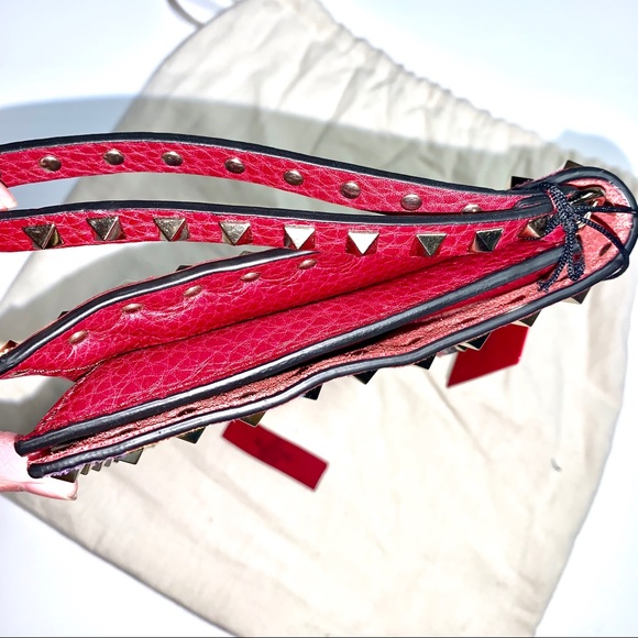 Valentino Rockstud Embroidered Trim Clutch - Picture 7 of 8
